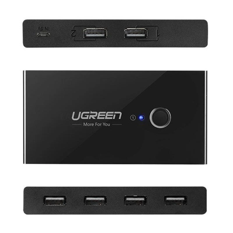 USB jungiklis KVM USB 2x4 UGREEN USB 2.0