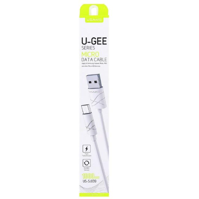 Usams U-GEE universalus silikoninis mikro USB duomenų ir įkroviklio kabelis 1m