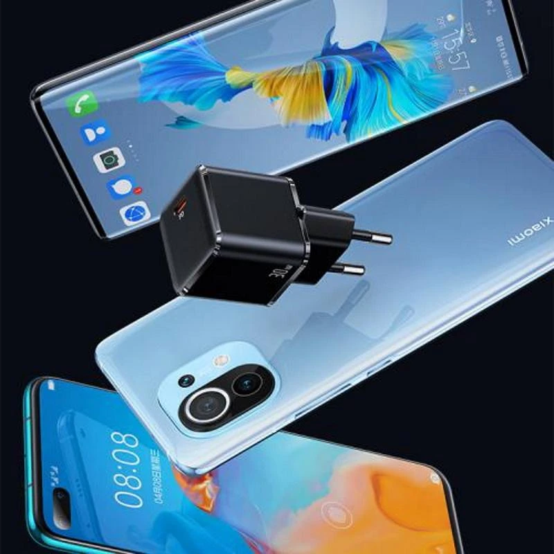 USAMS Laidinis įkroviklis 1xUSB-C T45 mini 30W (only head) PD3.0 Fast Charging juodos spalvos CC148TC01 (US-CC14)