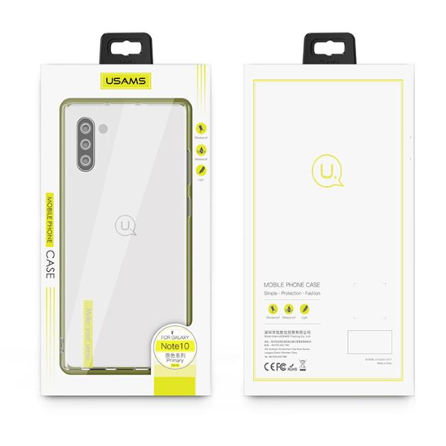 Usams US-BH512 pirminis itin plonas silikoninis galinis dėklas, skirtas Samsung Galaxy Note 10 (N970F) skaidrus