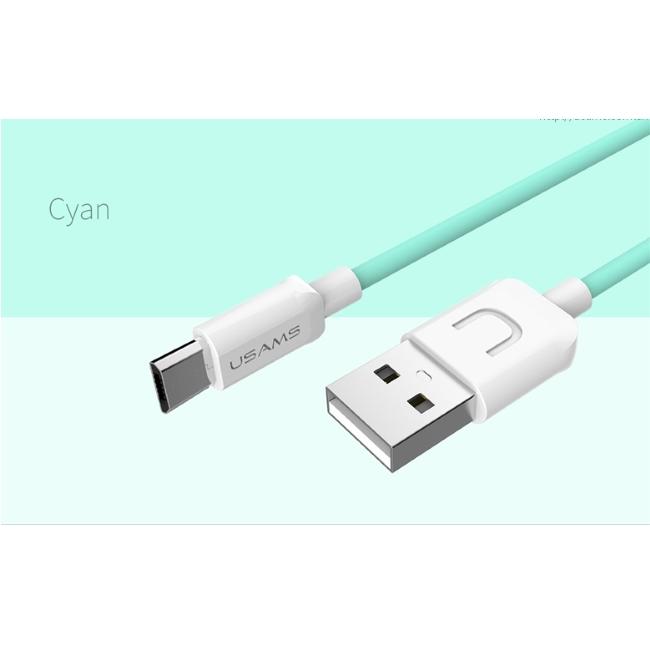 Usams US-SJ098 U-Turn Patvarus TPE universalus mikro USB prie USB duomenų ir greitas 2A įkroviklio laidas, 1 m žalias