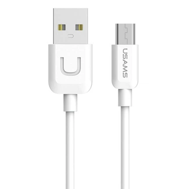 Štai vertimas: USAMS U-Turn microUSB kabelis 1 m baltos spalvos 2A MICUSBXD02 (US-SJ098)