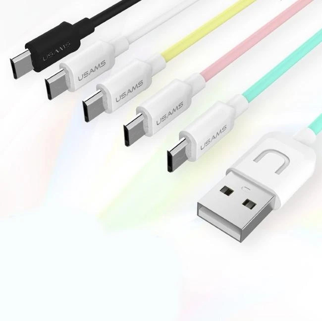 Štai vertimas: USAMS U-Turn microUSB kabelis 1 m baltos spalvos 2A MICUSBXD02 (US-SJ098)