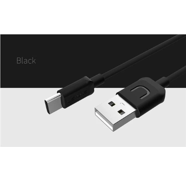 USAMS U-Turn USB-C Kabelis 1m juodos spalvos 2A TCUSBXD01 (US-SJ099)