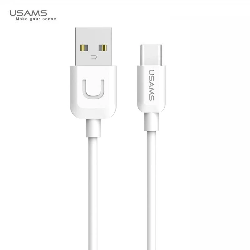 USAMS U-Turn USB-C Kabelis 1m baltos spalvos 2A TCUSBXD02 (US-SJ099)