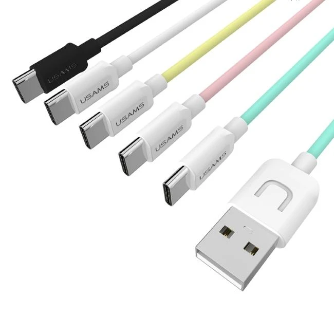 USAMS U-Turn USB-C Kabelis 1m juodos spalvos 2A TCUSBXD01 (US-SJ099)