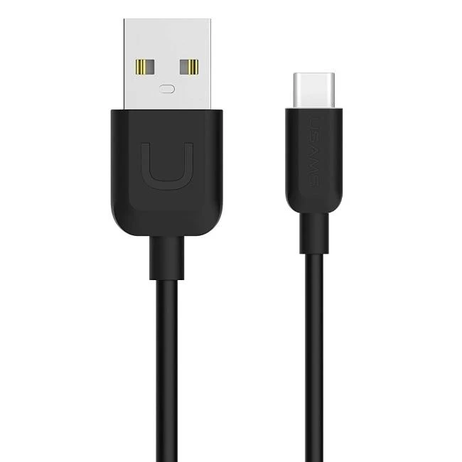 USAMS U-Turn USB-C Kabelis 1m juodos spalvos 2A TCUSBXD01 (US-SJ099)