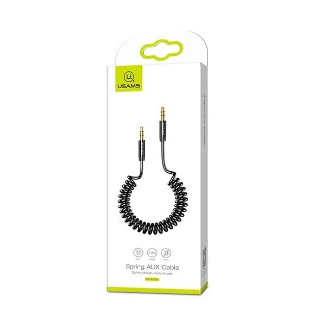 USAMS 3.5mm audio 1.2m laidas, Juodas