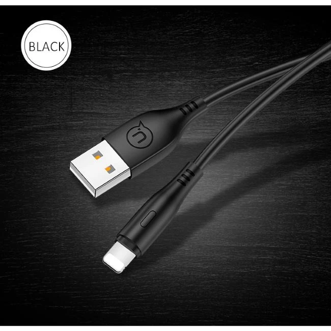 USAMS U18 Lightning 2A Fast Charge Kabelis 1m juodos spalvos SJ266USB01 (US-SJ266)