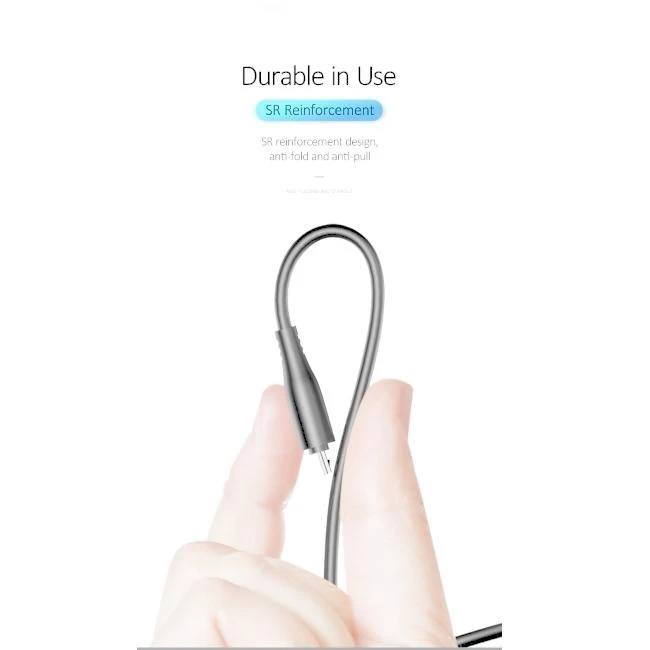 USAMS U18 microUSB 2A Fast Charge Kabelis 1m baltos spalvos SJ268USB02 (US-SJ268)