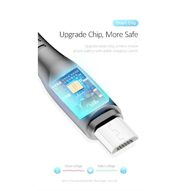USAMS U18 microUSB 2A Fast Charge Kabelis 1m baltos spalvos SJ268USB02 (US-SJ268)
