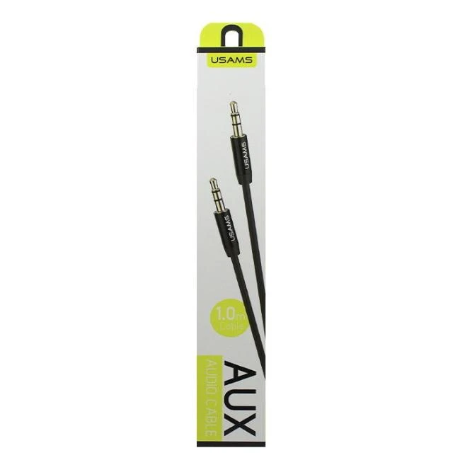 USAMS Adapteris audio jack 3,5m - 3,5m 1m juodos spalvos YP101 (YP-01)