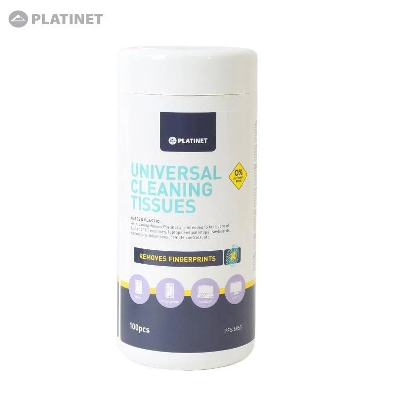 Platinet PFS5855 Plastikinių | metalinių paviršių | sąsiuvinių valymo servetėlės 100 vnt
