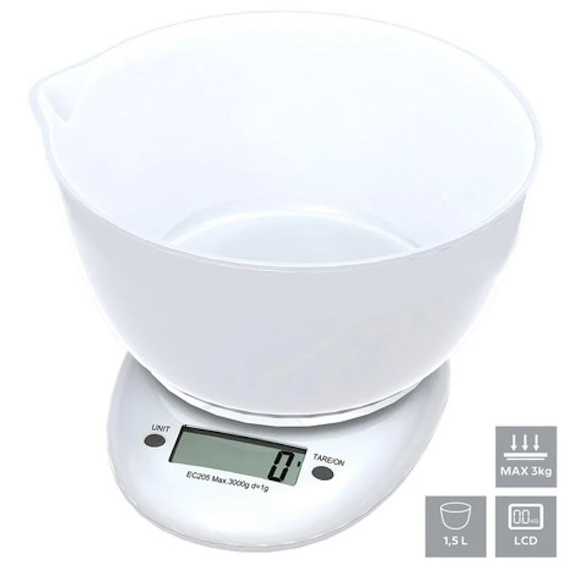 Virtuvinės svarstyklės Virtuvės svarstyklės Omega Electronic Baltas (43147)