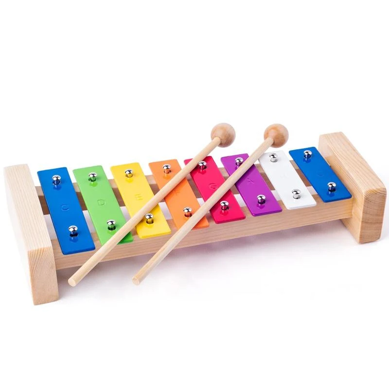 Woody 91892 Eco Wooden / Metal muzikos instrumentas - Spalvotas ksilofonas vaikams nuo 3 metų (25,5 cm)