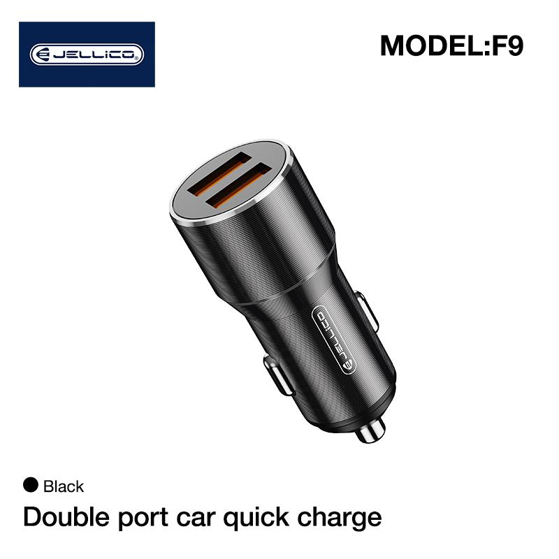 JELLICO automobilinis įkroviklis F9 36W 2xUSB QC3.0 Juodas