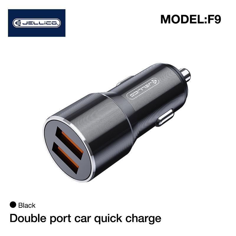 JELLICO automobilinis įkroviklis F9 36W 2xUSB QC3.0 Juodas
