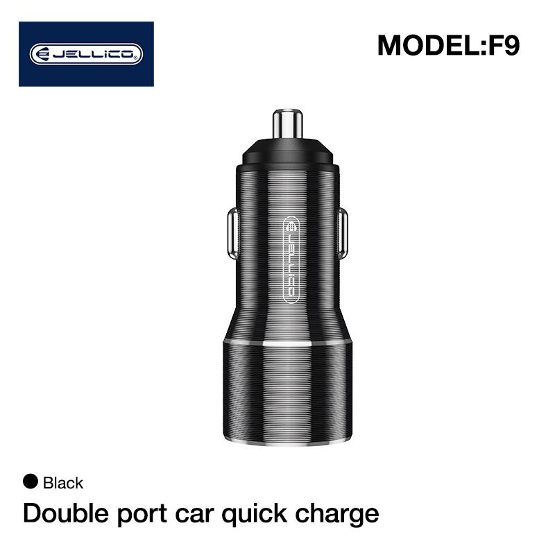 JELLICO automobilinis įkroviklis F9 36W 2xUSB QC3.0 Juodas