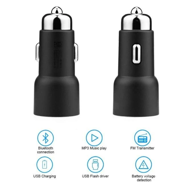 Xiaomi Roidmi 3S USB 2.4A FM moduliatorius - automobilinis įkroviklis, Juodas