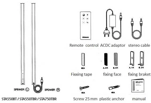 STA550TBR Bluetooth Exelway garso kolonėlių komplektas (2vnt)