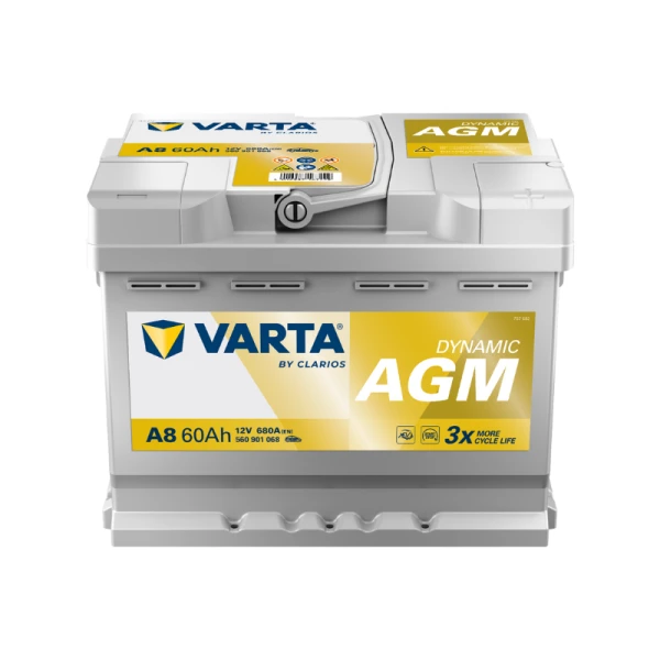 Akumuliatorius VARTA Sidabrinis A8 (560901068) 60Ah 680A AGM