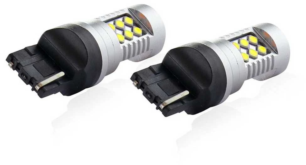 Amio LED lemputės 3030 24SMD W21W 12-24V CANBUS baltos