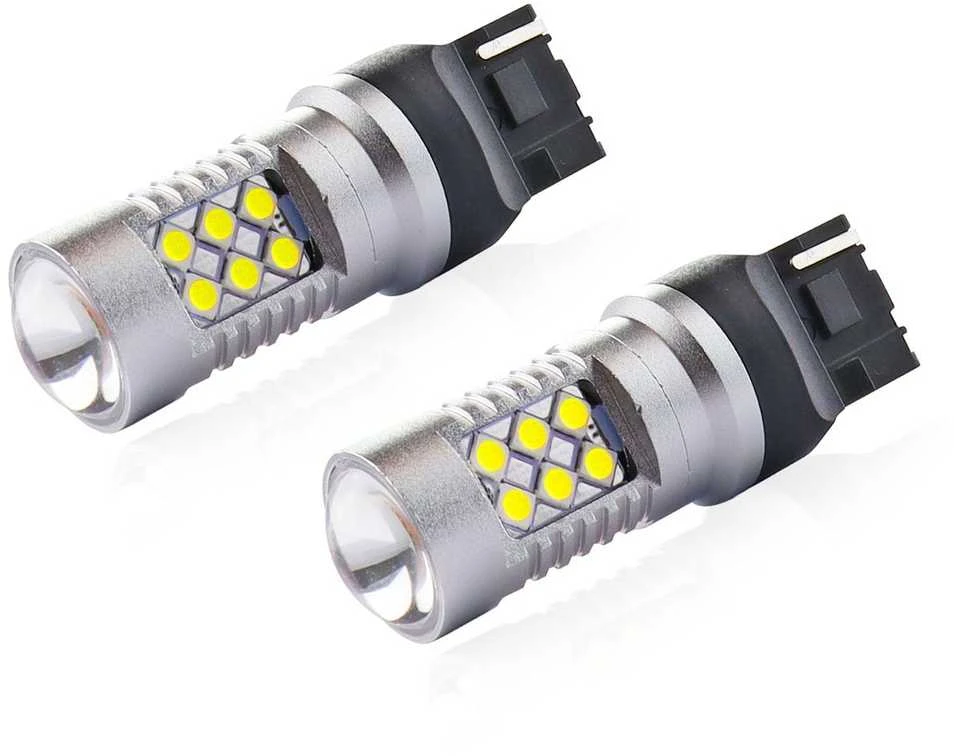 Amio LED lemputės 3030 24SMD W21W 12-24V CANBUS baltos
