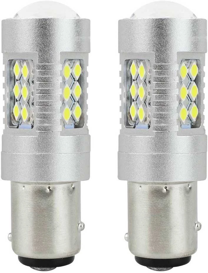 Amio LED lemputės P21/5w su lęšiu | 12-24v BAY15d CANBUS
