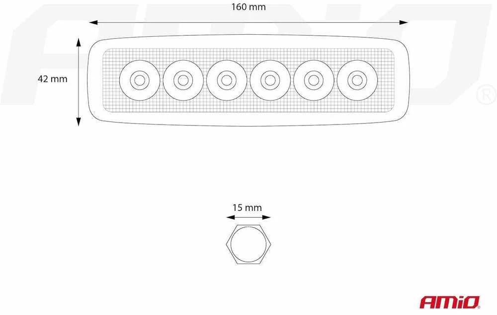 Amio LED papildomas žibintas 9-60V
