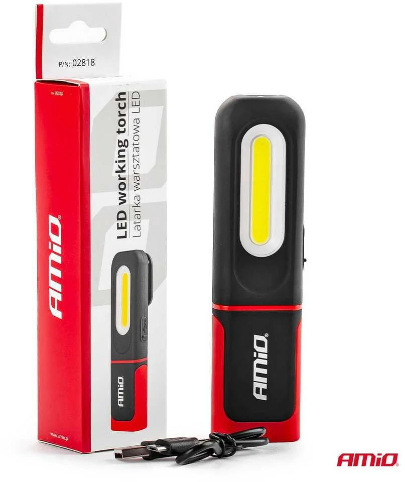 Amio LED serviso lempa žibintas 154mm 350lm su įkraunama baterija