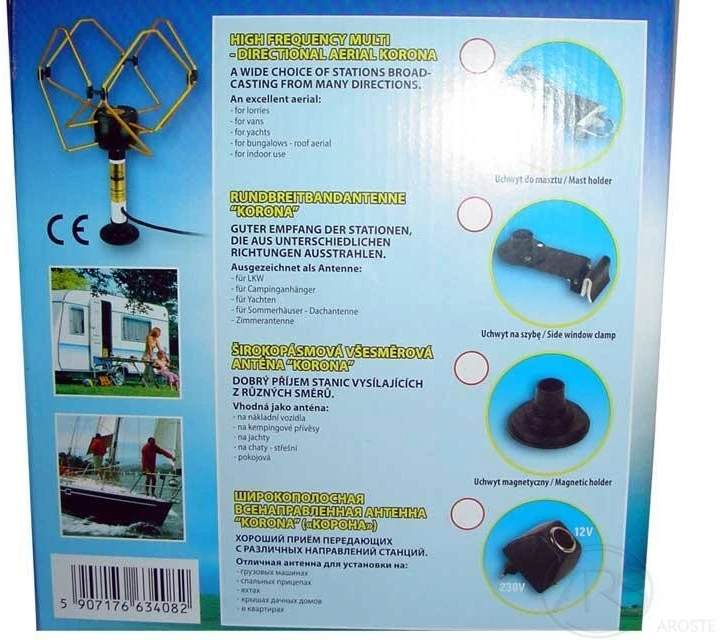Antena plačiajuostė KORONA 12V TV/FM multidirectional