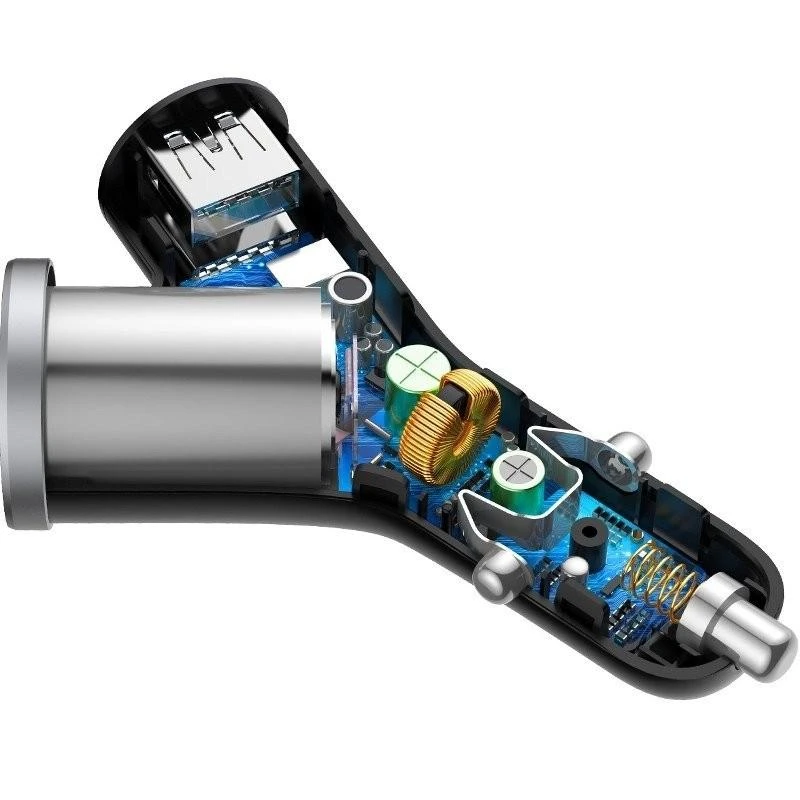 Automobilinis USB įkroviklis, šakotuvas BASEUS 2xUSB