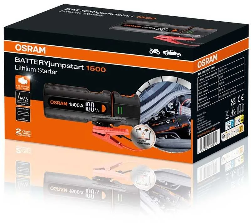 Automobilių užvedėjas OSRAM BATTERYjumpstart 1500 I OjS030