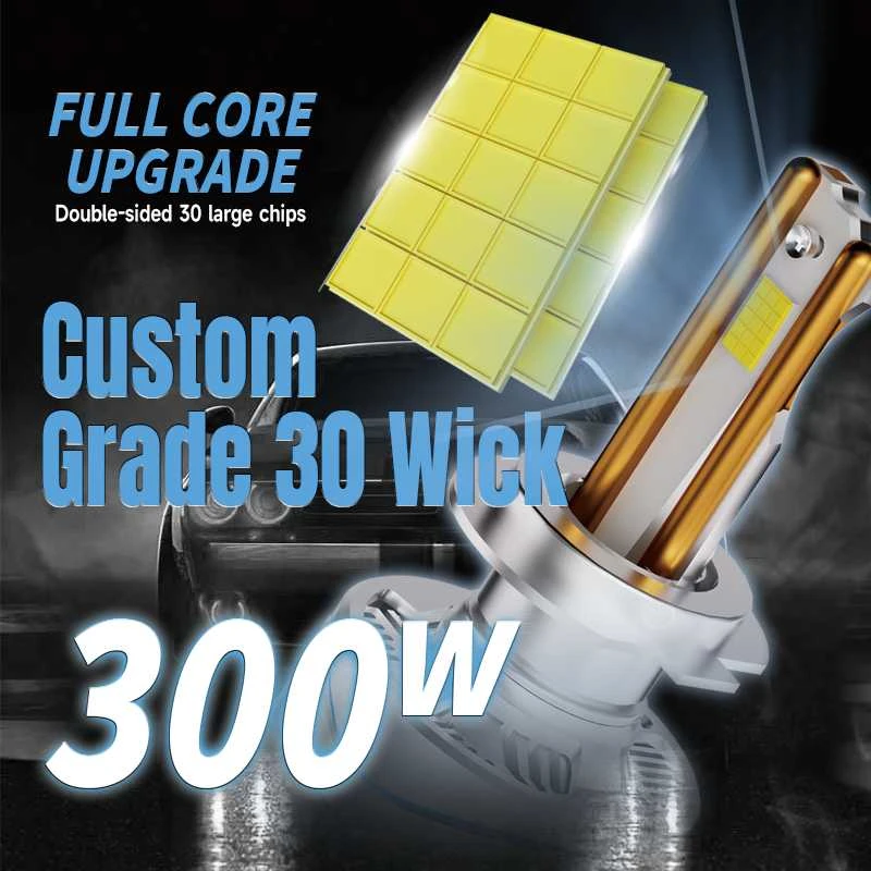Autoreka LED H4 lemputės 2vnt. 300W super light CANBUS 65000Lm