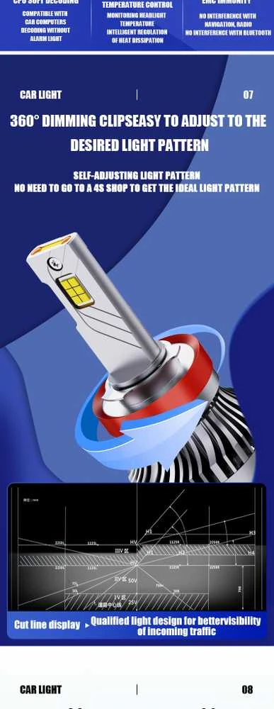 Autoreka LED HB5 lemputės 2vnt. +500% super light CANBUS 9007