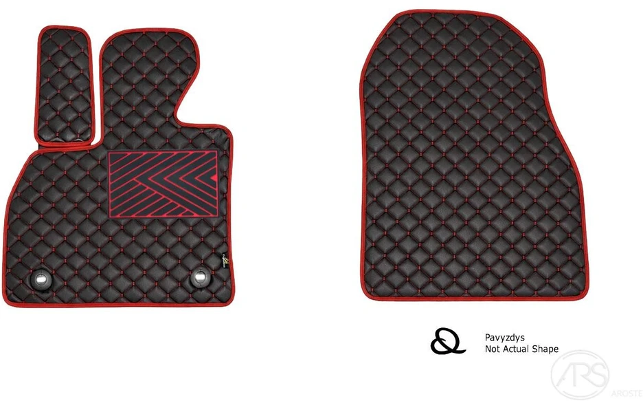 Kilimėliai QuiltyMats JAGUAR F-TYPE 2013-2020 (Coupe) (2 vnt.), Juodas-Raudona /16-12