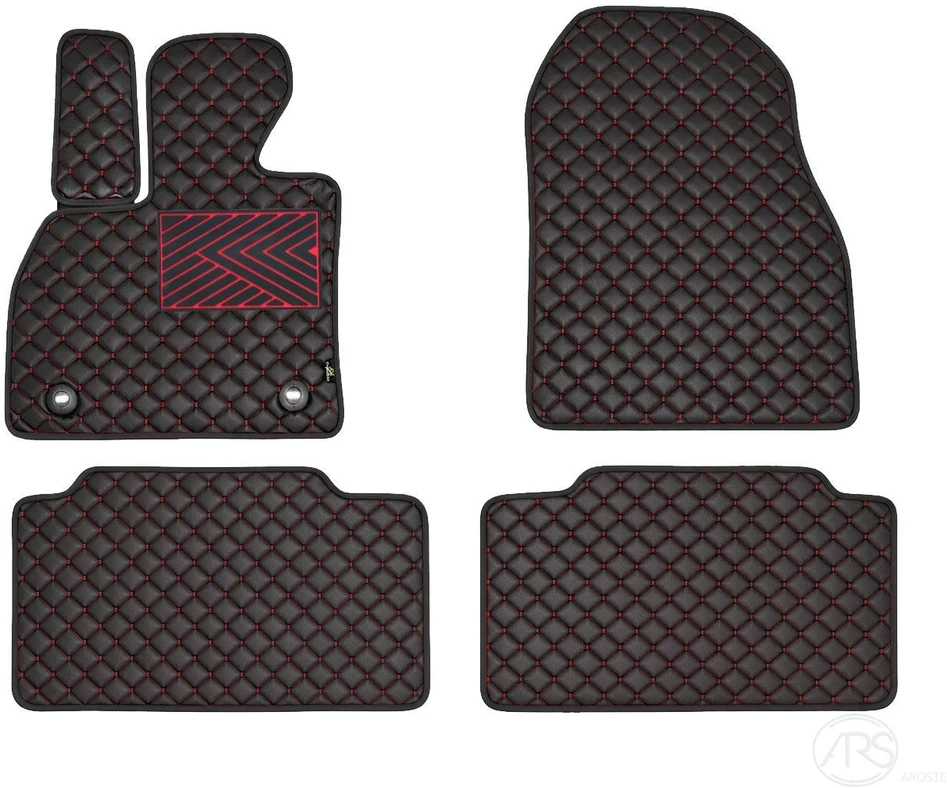 Kilimėliai QuiltyMats JAGUAR S-TYPE 1999-2008 (4 vnt.), Juodas-Raudona /16-14