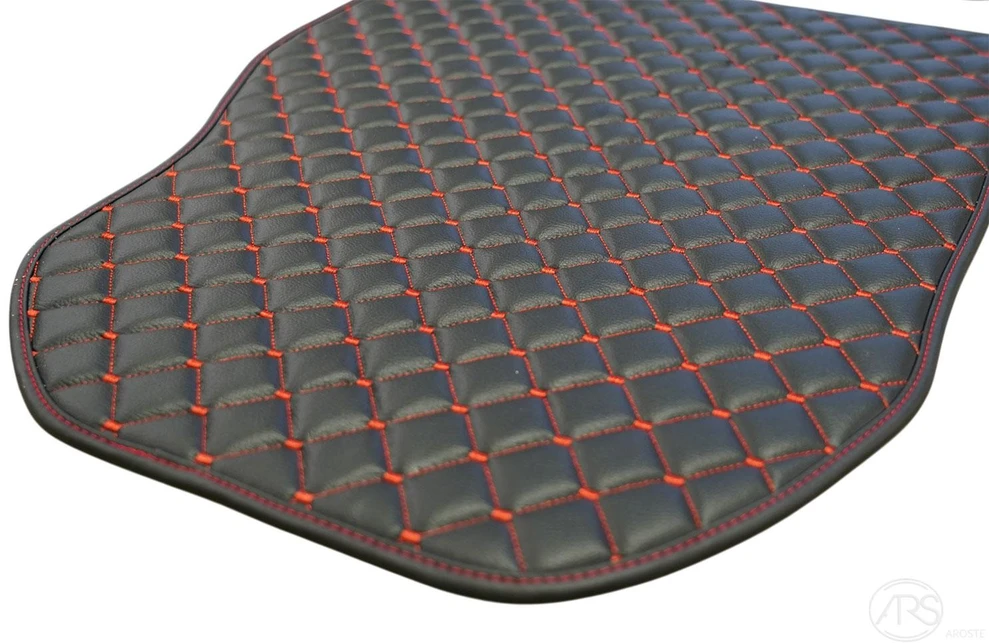 Kilimėliai QuiltyMats MAZDA 5 2008-2010 (6v., I, II ir III eilės) (5 vnt.), Juodas-Raudona /16-MAX2