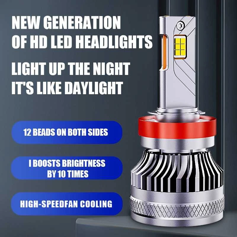 Haizg LED H4 lemputės 2vnt. +500% Super light CANBUS