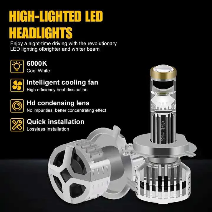 Haizg LED H4 lemputės su lęšiu U8 22000lm 110W 2vnt.