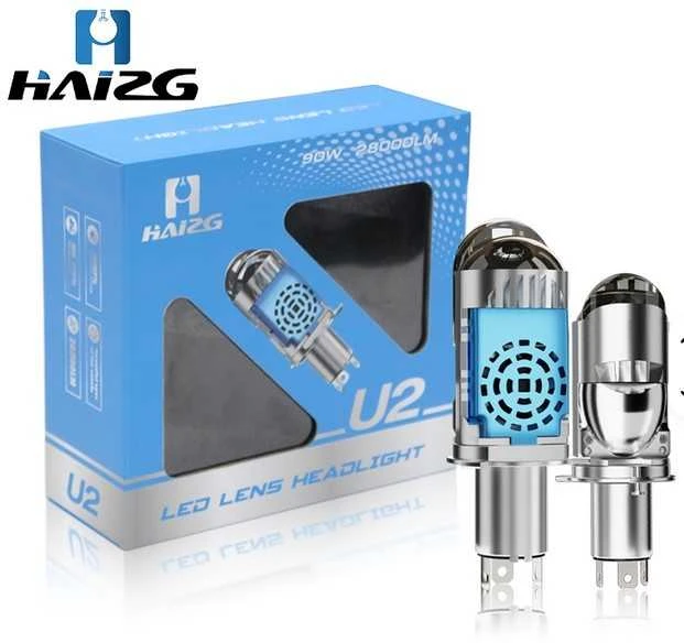 LED H4 lemputės U2 su lęšiu 28000lm 2vnt. 90W 9-48V
