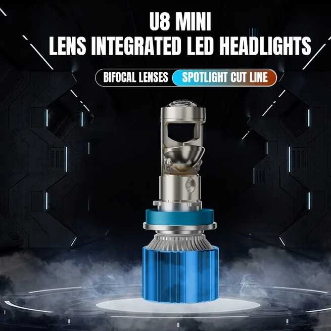 Haizg LED H7 lemputės su lęšiu U8 22000lm 110W 2vnt.