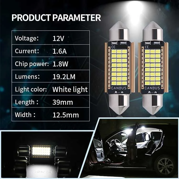 LED lemputė C5W 36mm 12V Canbus RC5W36