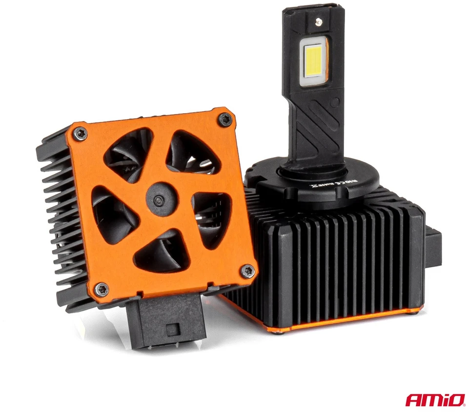 LED lemputės D1S / D1R AMiO XD PRO 12V/24V 110W 11132lm 6500K (2 vnt., Full Canbus dekoderis)