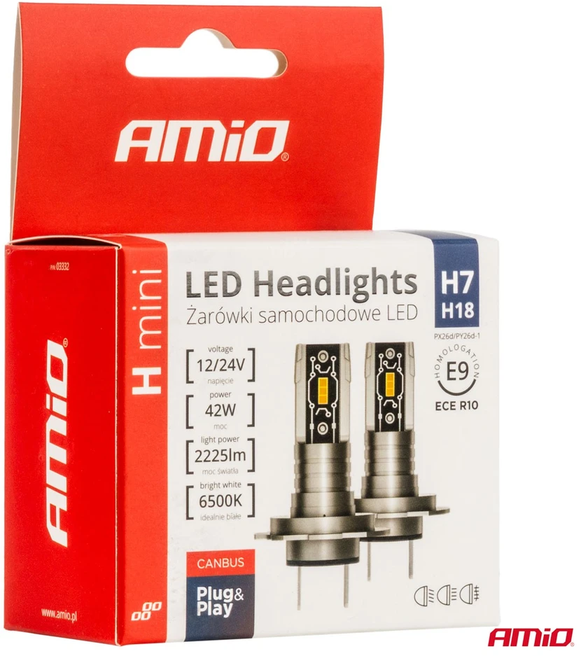 LED lemputės H7 H-mini AMiO 03332