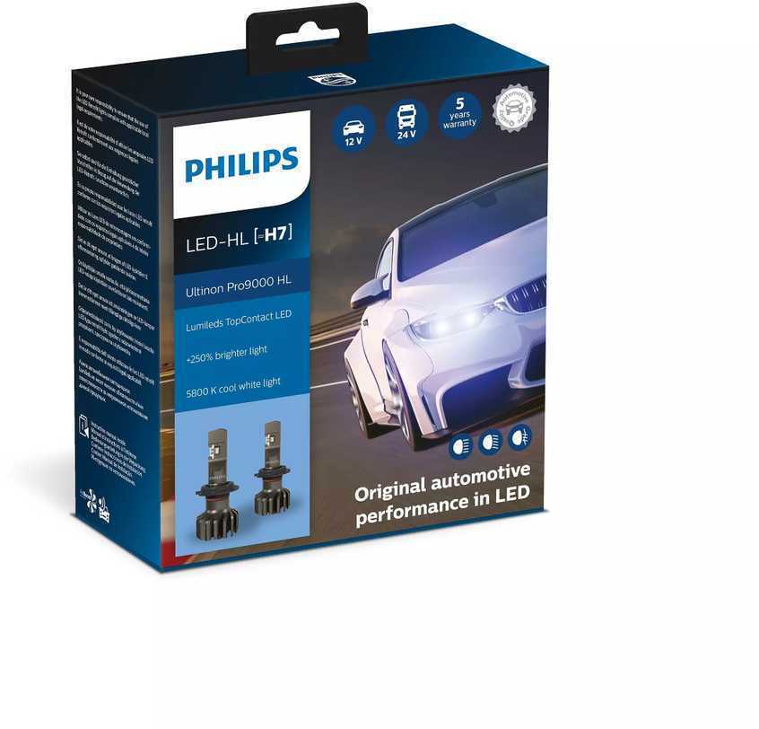 LED lemputės H7 Ultinon Pro9100 HL 12 / 24V 18W Philips, žema kaina ...