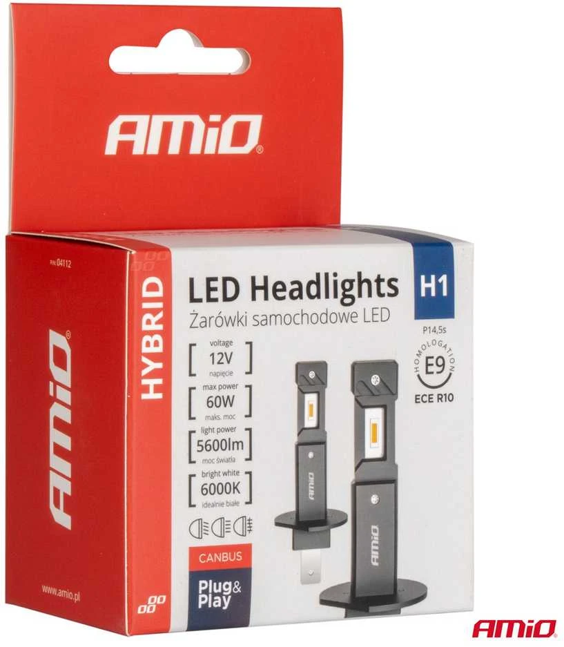 LED lemputės Hybrid series H1 6000K Canbus 60W AMIO-04112