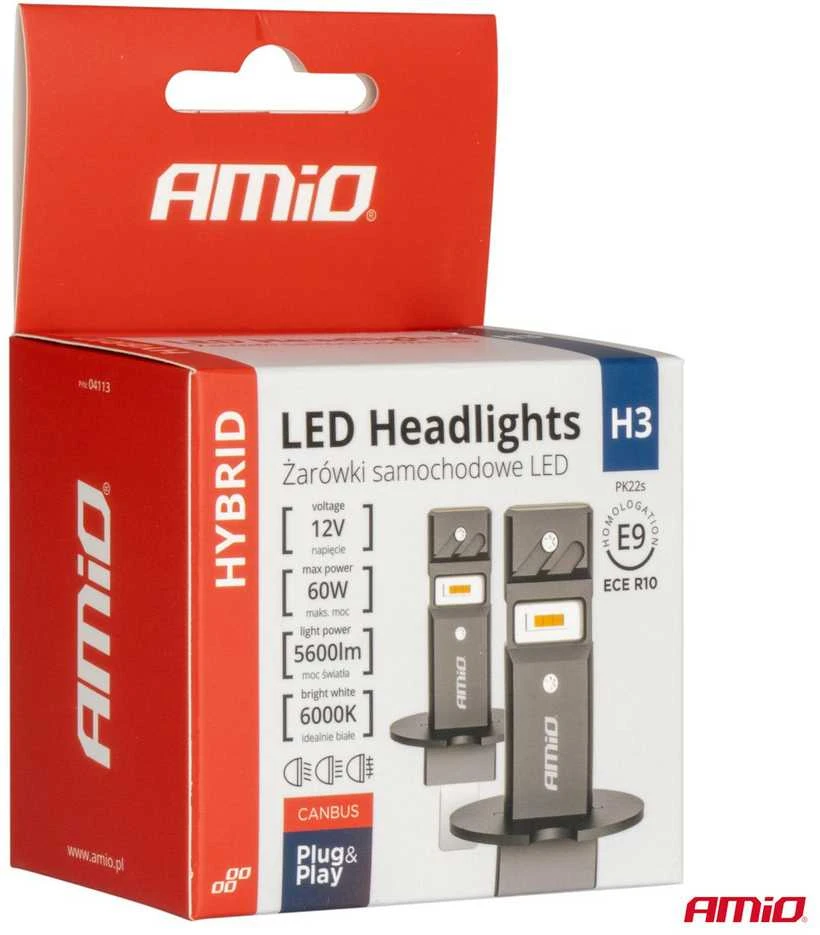 LED lemputės Hybrid series H3 6000K Canbus 60W AMIO-04113