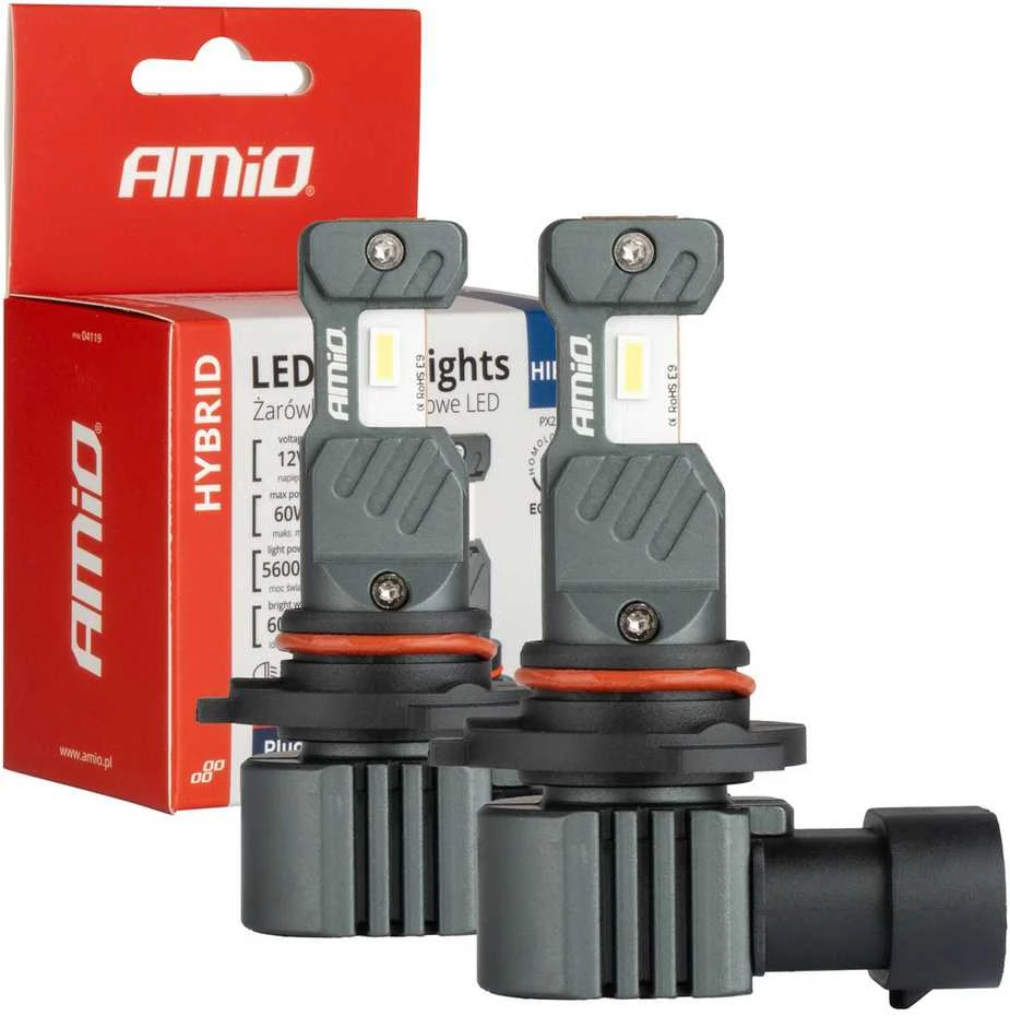 LED lemputės Hybrid series HIR2 6000K Canbus 60W AMIO-04119 I 9012