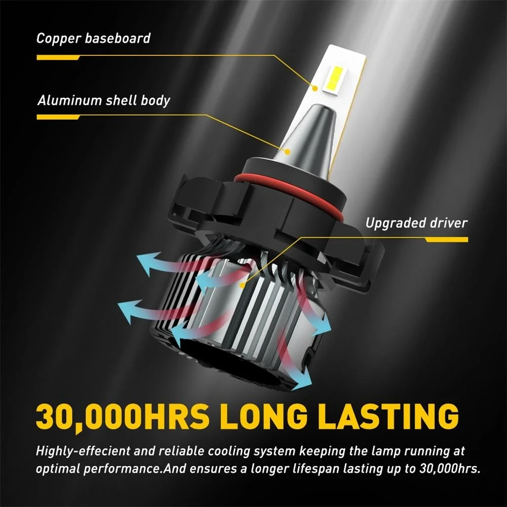 LED lemputės priešrūkiniams žibintams PSX24W 2504, 6500K, 6000 LM, 2 vnt. AUXITO I9